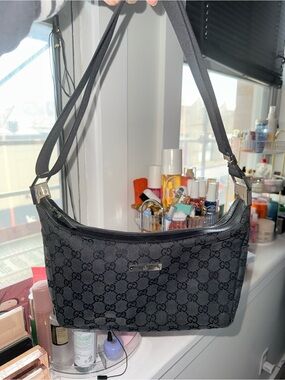Gucci Black GG Monogram Shoulder Bag